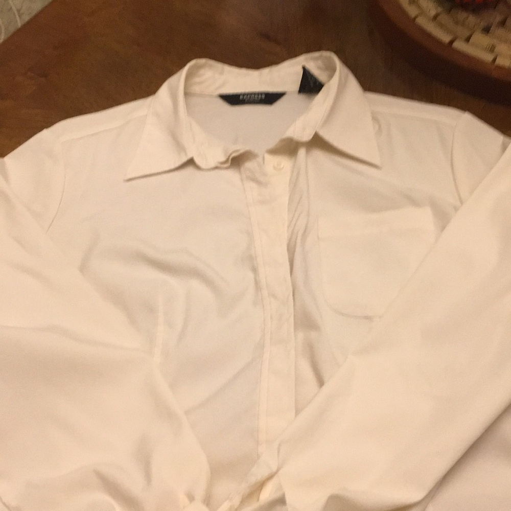Express Button Up Cream Size 11/12 - image 1